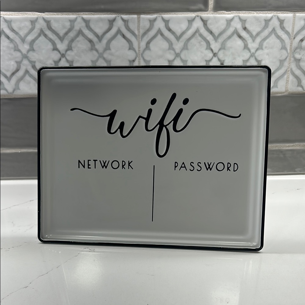 White WiFi Password Sign